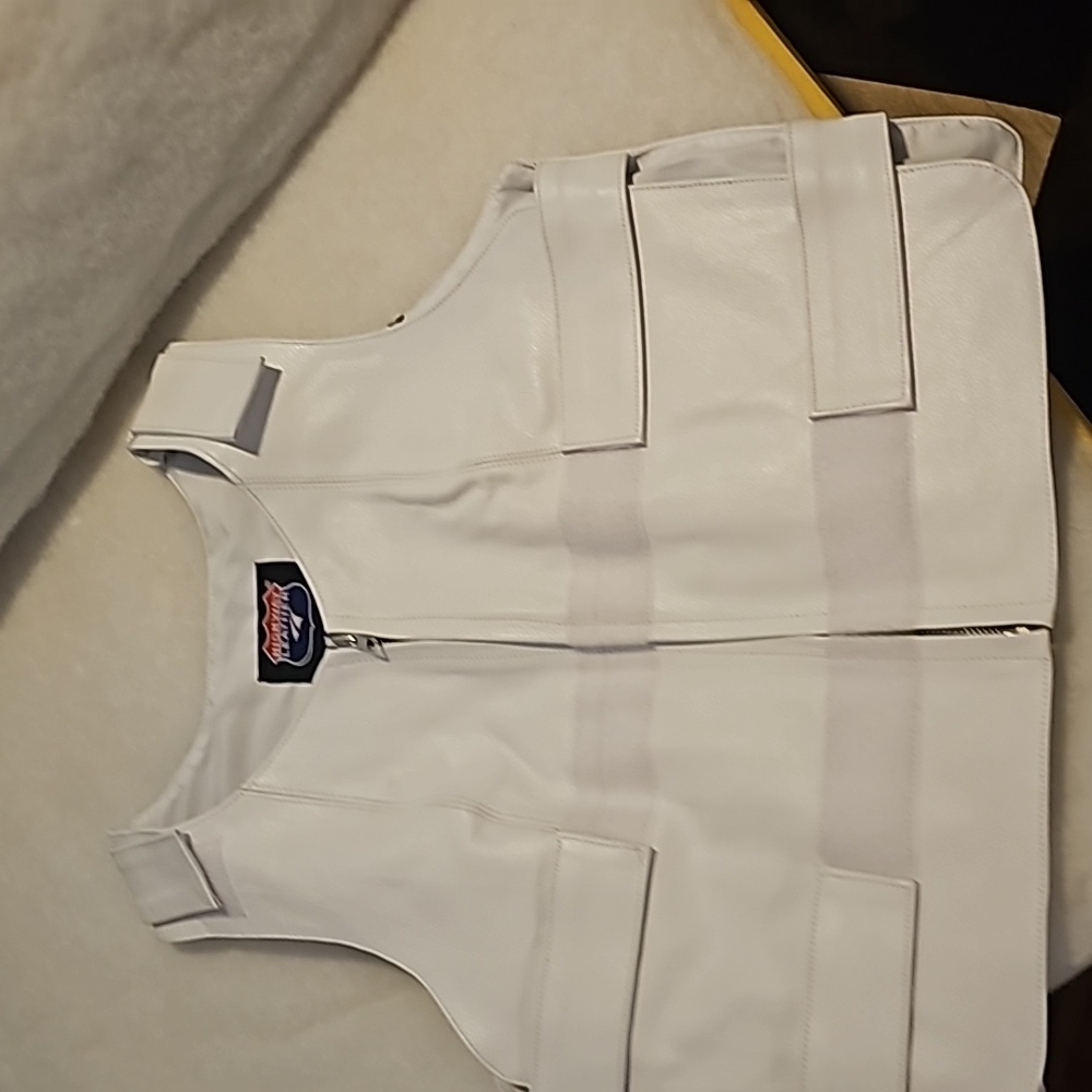 Women white tactical leather vest (small)
